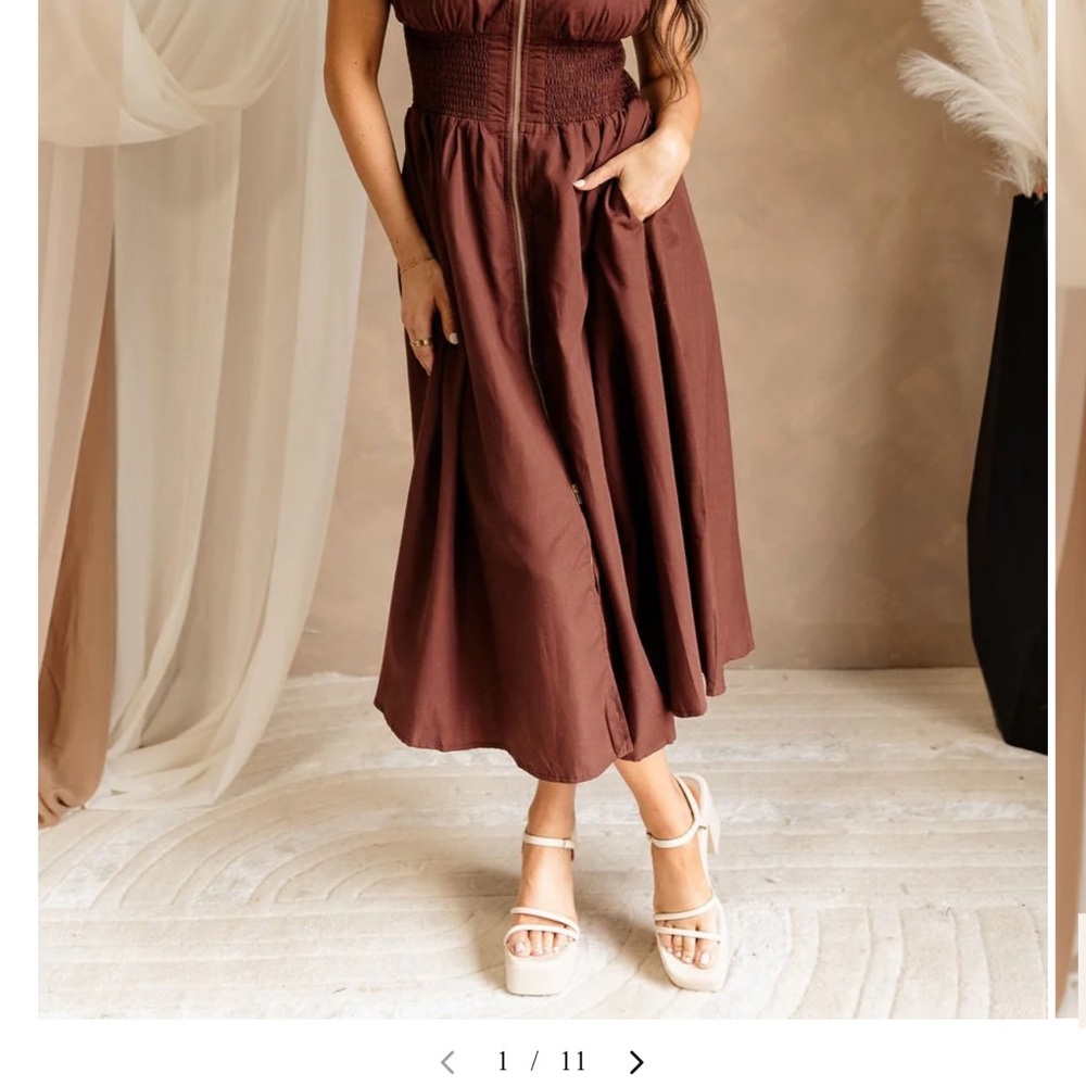 Lizard Thicket Brown Midi Dress